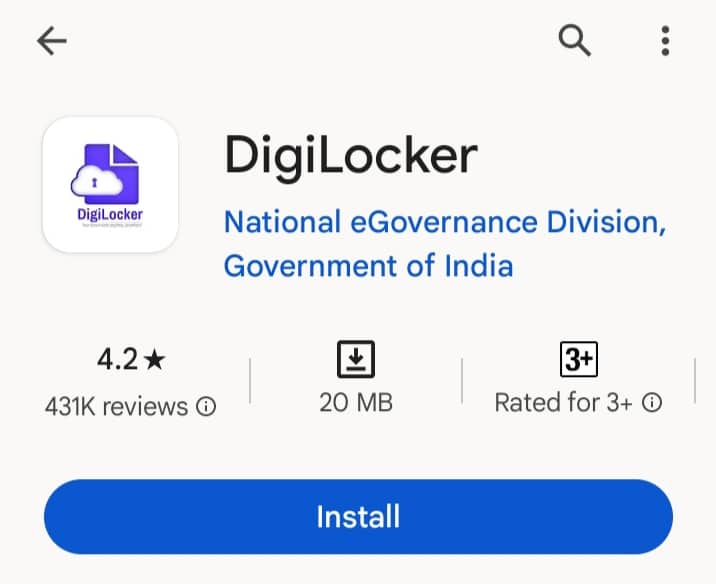 https://play.google.com/store/apps/details?id=com.digilocker.android 